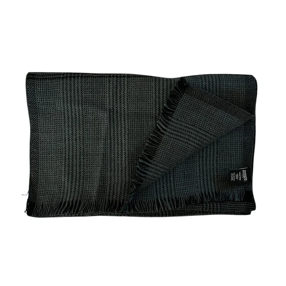 Banana Republic Black Scarf with Fringed Ends